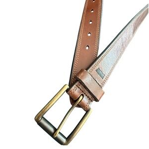 Levis Brown Leather Belt Mens 42 Brass Buckle Casual Jean Accessory 11L V02G